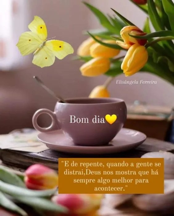 Bom dia com flores amarelas