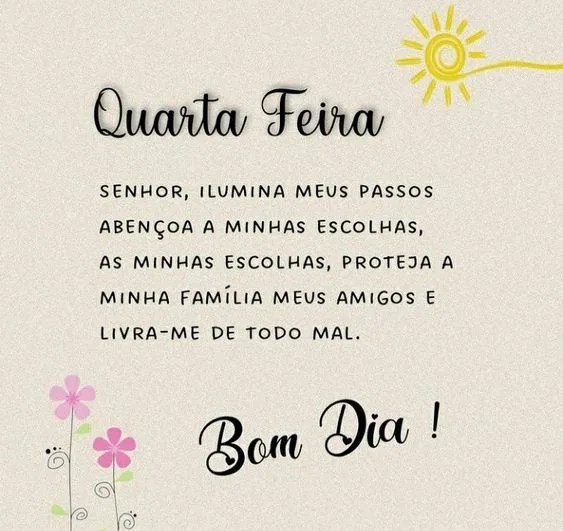 Oração de bom dia quarta-feira