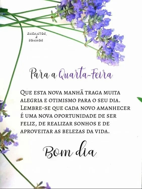 Bom dia para a Quarta-feira