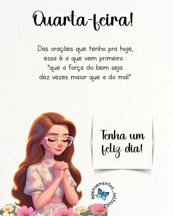 Tenha um feliz dia de quarta-feira