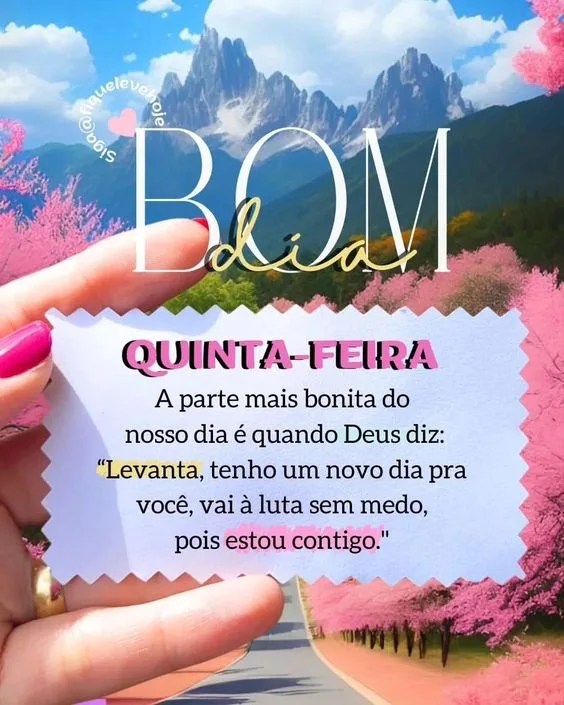 Bom dia Quinta-feira Deus diz