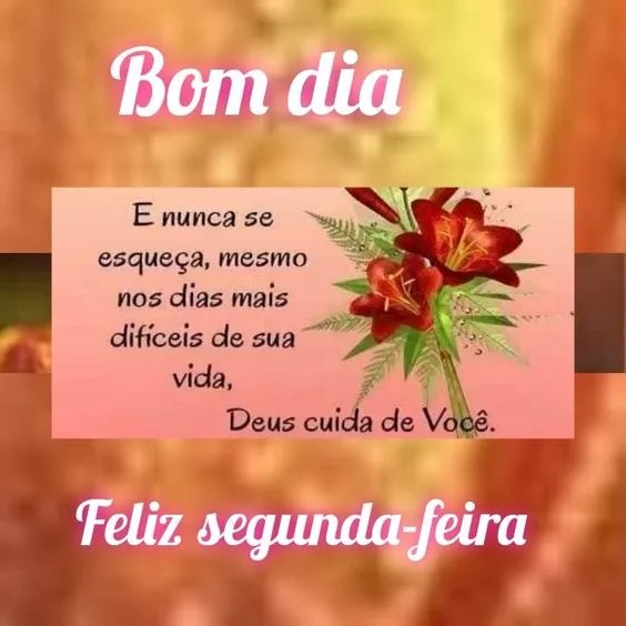 Feliz Segunda-feira Deus cuida