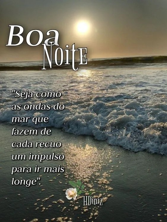 Boa noite com ondas do mar