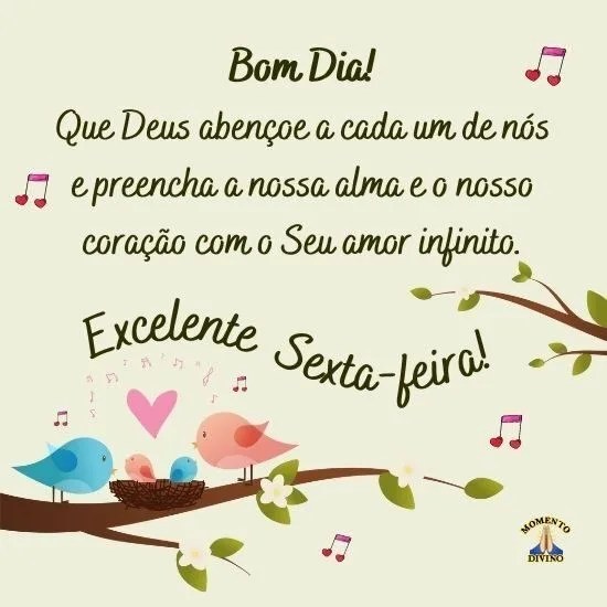 Bom dia excelente Sexta-feira